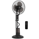 Ventilatore Nebulizzatore Regolabile 3 Velocità 44,5x38,5x120 cm con Telecomando in Metallo e Plastica Nero  