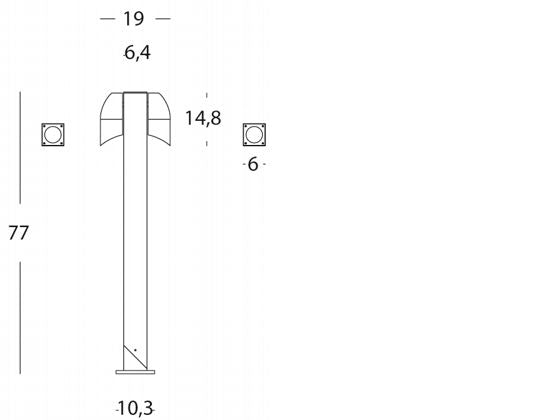 Lampada Palo Paletto per Giardino 2 Luci Orientabili Colore Alluminio per Esterno Linea Eur Sovil