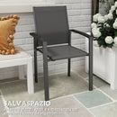Set 2 Sedie da Giardino Impilabili 56x58x89 cm con Seduta Traspirante in Alluminio e Textilene Grigio Carbone 