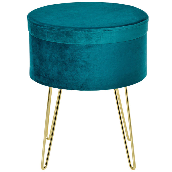 prezzo Pouf Poggiapiedi Ø36x45 cm in Velluto Verde