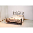 Struttura Letto Matrimoniale in Metallo 160x200cm Fiori Bronzo Antico