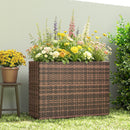 Letto per Orto Rialzato da Esterno 81x28x58 cm Fioriera Alta Capacità 45L con Fori di Drenaggio in Rattan Marrone      
