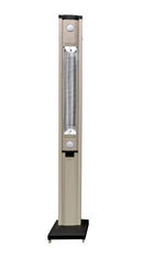 Stufa Elettrica ad infrarossi da Esterno 50x25x200 cm in Fibra di Carbonio con Luce Led Skyline Mocca Mousse