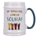 Boccale Birra Ø8x13 cm in New Bone China VdE Tivoli 1996 Le Travisate Bianco