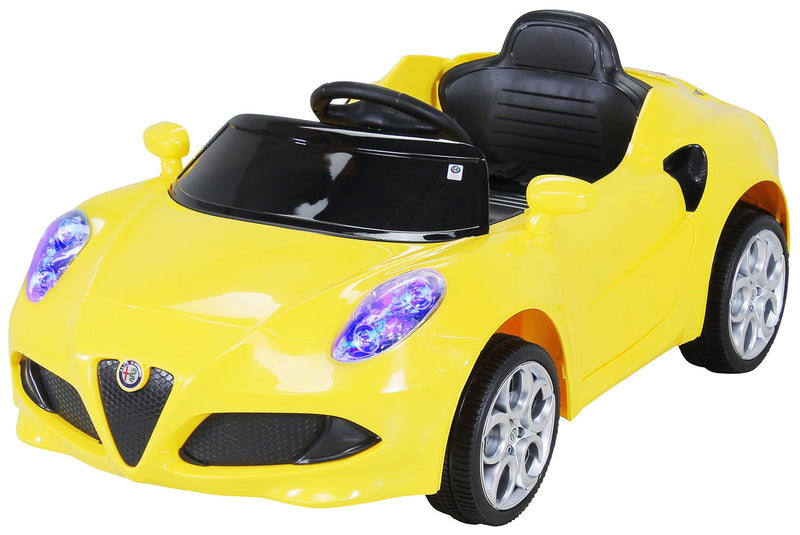 Macchina Elettrica per Bambini 12V con Licenza Alfa Romeo 4C Gialla