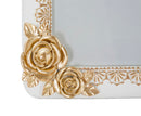 Cornice Rose Twat 21x2x26 cm in Poliresina e Vetro Crema e Oro