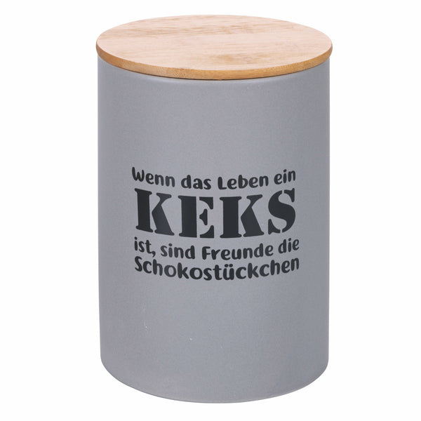 Biscottiera con Scritta Ø12,5x18,5 cm in Dolomite con Coperchio in Bambù VdE Tivoli 1996 prezzo