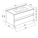 Mobile bagno sospeso Bracciano rovere bianco 81,5x46,5x53 H cm