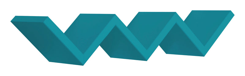 Mensola da Parete Libreria Zigzag 56x15,5 cm in Fibra di Legno Saetta Blu Atollo