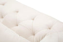 Divanetto 2 Posti Praga 146x71x86 cm in Poliestere Crema/Oro