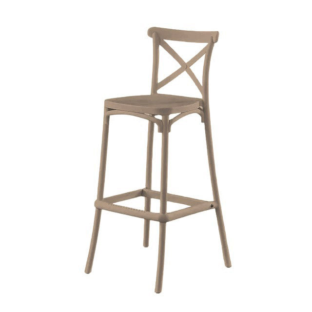 Set 4 Sgabelli 40x36x91 cm in Polipropilene Pompei Tortora