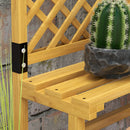 Fioriera con Grigliato per Rampicanti 75x50x166 cm 2 Ripiani e Barra Superiore in Legno di Abete Giallo      