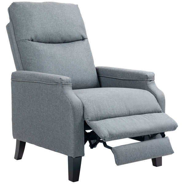 prezzo Poltrona Relax con Schienale Reclinabile a 130° e Poggiapiedi Doppio 72x83x103 cm in Tessuto Grigio
