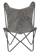 Sedia Montana 74x71x103 cm in Ferro e Poliestere Grigio e Marrone