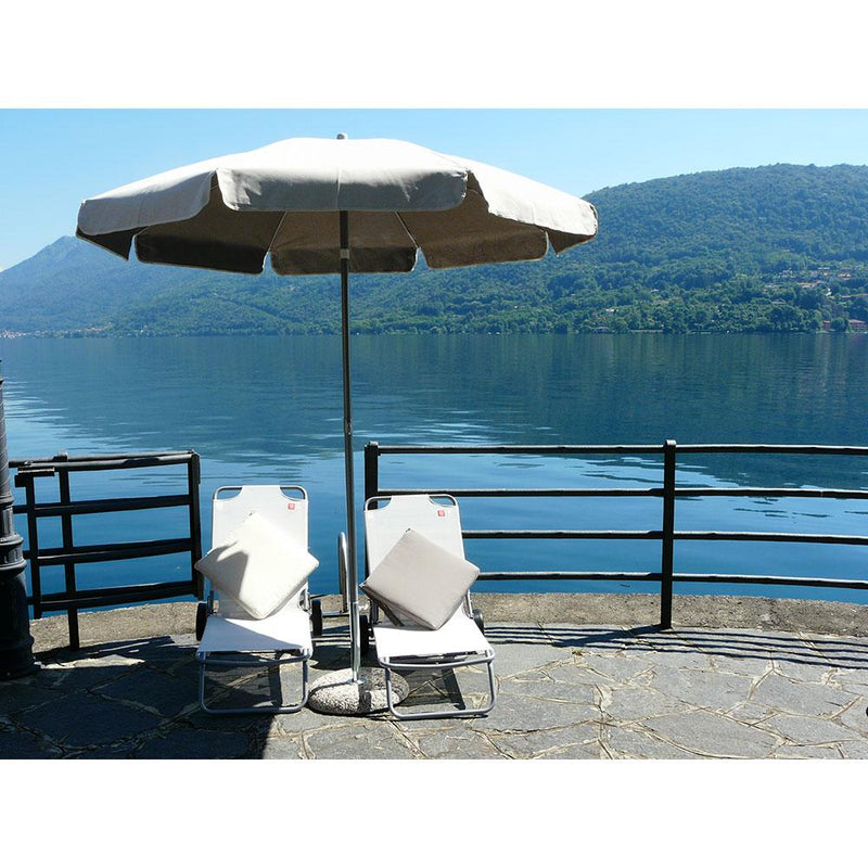 Ombrellone da Giardino Ø2 m Palo Ø33 mm in Acciaio Maffei Venezia Duplex Ecru/Tortora