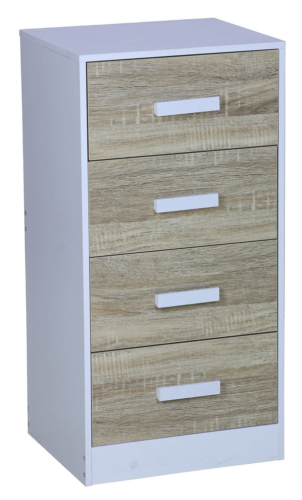 acquista Cassettiera 4 Cassetti 40x34x80 cm in Legno Truciolare