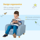 Poltrona per Bambini 49x45x44 cm con Imbottitura in Tessuto Blu      