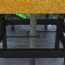 Set Tavolo e 4 Sedie da Giardino Piano Effetto Marmo e Sedie Impilabili con Braccioli Marrone