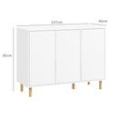 Credenza Moderna 2 Armadietti a 3 Ripiani Regolabili 107x40x80 cm Bianca  