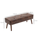 Panca Fondoletto 114x38x42 cm in Similpelle Marrone