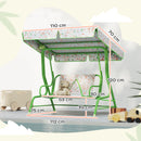 Dondolo per Bambini da Giardino a 2 Posti 112x75x120 cm a 2 Posti con Cinture di Sicurezza Verde   