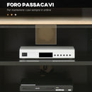 Mobile TV max 60” 120x40x42 cm con 2 Armadietti e Ripiani in Truciolare e Rattan Naturale e Nero