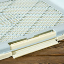 Lettiera per Cani 3 Strati con Prato Sintetico 63x48,5x6 cm con Griglia e Vassoio Inferiore Blu-grigio Bianco e Verde