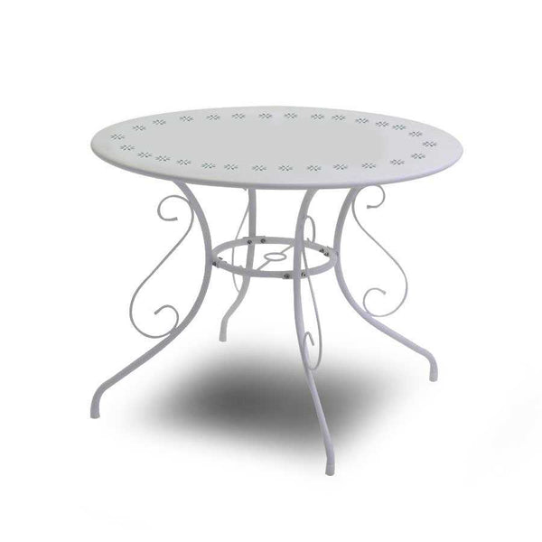 Tavolo da Giardino Ø95xh72 cm in Metallo New Old Bianco-1