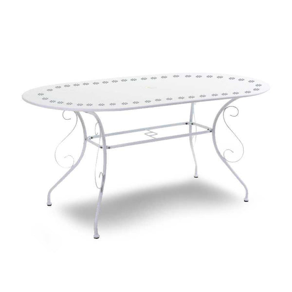Tavolo da Giardino 160x90xh72 cm in Metallo New Old Bianco-1