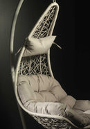 Dondolo Pensile da Giardino 80x69xh200 cm con Cuscini Triton Bianco-3
