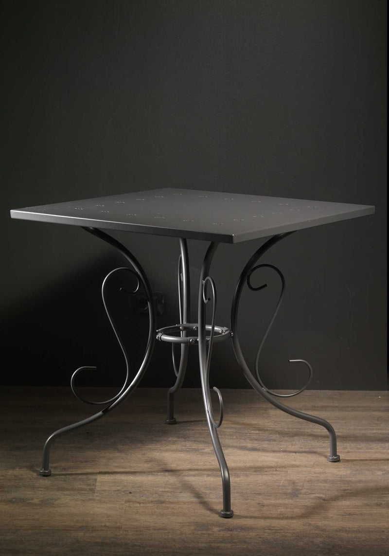 Tavolo da Giardino 70x70xh72 cm in Metallo New Old Antracite-2