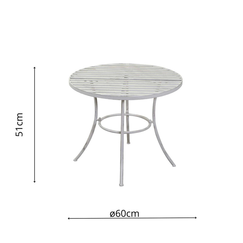 Tavolo da Giardino Ø60xh51 cm in Metallo Ragusa Avorio-3