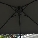 Ombrellone a Sbalzo con Doppio Tetto 243x243x251 cm Apertura a Manovella e Base a Croce Grigio   