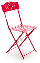 Set 2 Sedie Pieghevoli da Giardino 42x48x83 cm in Ferro Bistrò Rosse