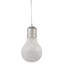Sospensione 1xE27 Montatura Argento Vetro Filante Bianco E-Energy Elettra