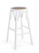 Sgabello Bar Circle Bianco in Legno