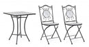 Set Tavolino e 2 Sedie Pieghevoli da Giardino Erice in Acciaio