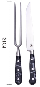 Set Coltello e Forchettone da Intaglio con Manico in Resina