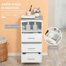 Mobiletto Bagno 3 Cassetti 40x33x80 cm in MDF Bianco