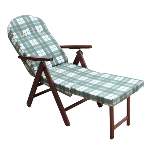 Poltrona 4 Posizioni Relax Faggio con Cuscino e Prolunga 84/40x 60x100 h cm in Cotone Verde online