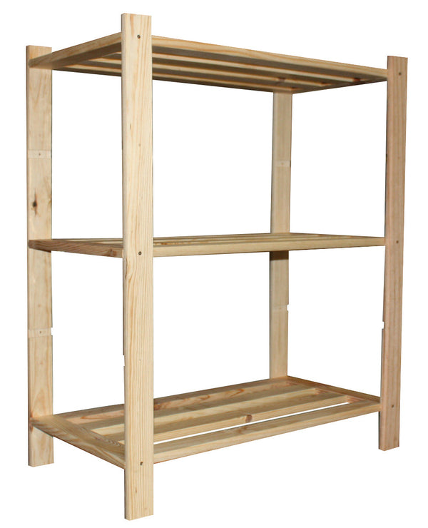 online Scaffale 3 ripiani a doghe 75x40x90 cm in Legno di Pino Naturale