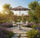Ombrellone da Giardino Ø2,7 m Palo Ø38 mm in Acciaio Delfi Tortora
