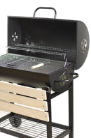 Barbecue a Carbone  con Coperchio 108x72x101 cm in Acciaio Inox con Ruote Gringo