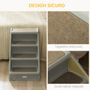 Scaletta per Cani Pieghevole 4 Gradini 67x38x49,5 cm in Plastica Grigio