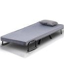 Poltrona Letto Reclinabile Chaise Lounge e Seduta Imbottita Convertibile Grigio