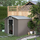 Casetta Box da Giardino in Lamiera Grigia 277x191x192 cm 
