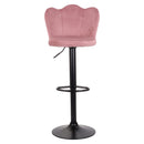 Set 2 Sgabelli 38x38x60/80 cm in Velluto Base Nera Cipria