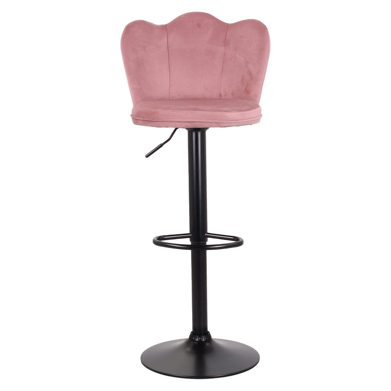 Set 2 Sgabelli 38x38x60/80 cm in Velluto Base Nera Cipria