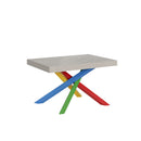 Tavolo Allungabile 130/390x90 cm Volantis Cashmere Gambe Multicolore 4/B      