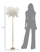 Lampada da Terra Palm Bianca Ø55x160 cm in Ferro e Plastica Oro e Bianco      